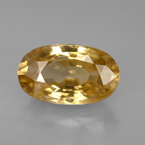 Zircão amarelo natural 6,99ct, corte oval, VS