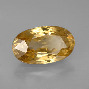 Zircão amarelo natural 6,99ct, corte oval, VS