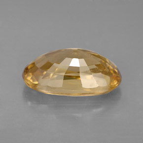 Zircão amarelo natural 6,99ct, corte oval, VS