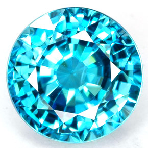 Zircão azul natural 4,43ct, corte redondo, VVS-VS