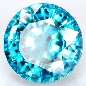 Zircão azul natural 4,43ct, corte redondo, VVS-VS