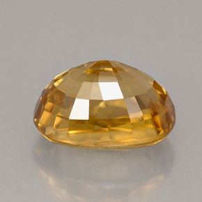 Zircão amarelo natural 3,75ct, corte oval, VS