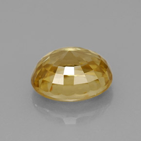 Zircão amarelo natural 3,95ct, corte oval, VS