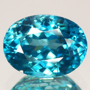 Zircão azul natural 2,49ct, corte oval, VVS-VS