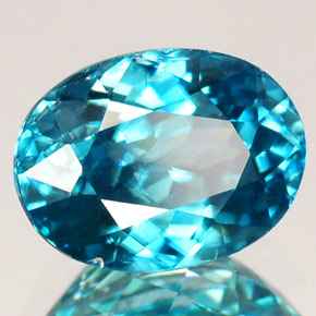 Zircão azul natural 2,49ct, corte oval, VVS-VS