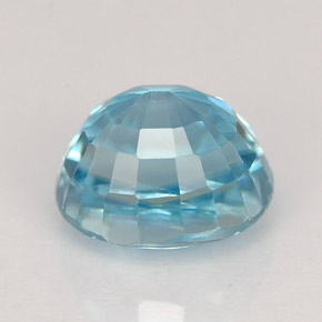 Zircão azul natural 2,99ct, corte oval, VVS