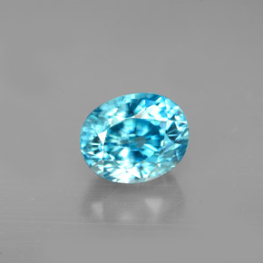 Zircão azul natural 2,66ct, corte oval, VVS-VS