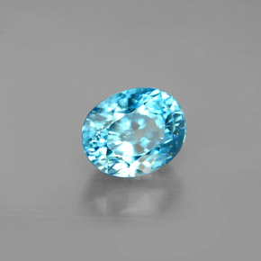 Zircão azul natural 2,66ct, corte oval, VVS-VS
