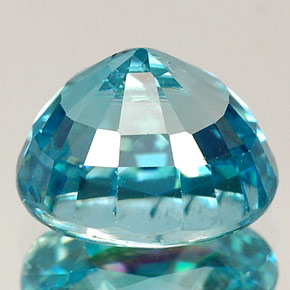 Zircão azul natural 4,20ct, corte oval, VVS