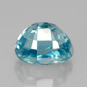 Zircão azul natural 2,92ct, corte oval, VS
