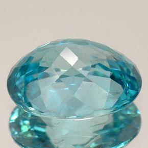 Zircão azul natural 3,29ct, corte oval, VVS
