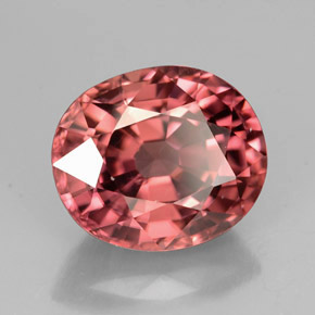 Zircão rosa natural 3,56ct, corte oval, VVS-VS