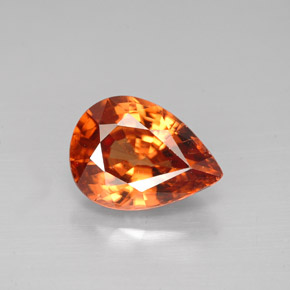 Zircão Laranja Dourada Natural 3.13ct, Formato de pêra, VS