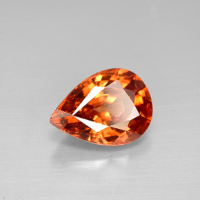 Zircão Laranja Dourada Natural 3.13ct, Formato de pêra, VS
