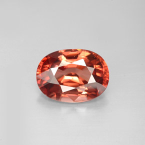 Zircão laranja natural 3,05ct, corte oval, VVS-VS