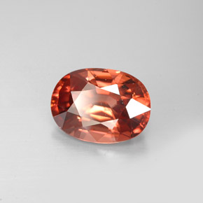 Zircão laranja natural 3,05ct, corte oval, VVS-VS