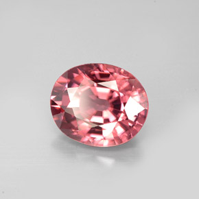 Zircão rosa natural 3,42ct, corte oval, VVS