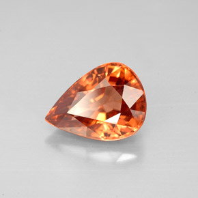 Zircão laranja natural 3,12ct, formato de pêra, VVS-VS