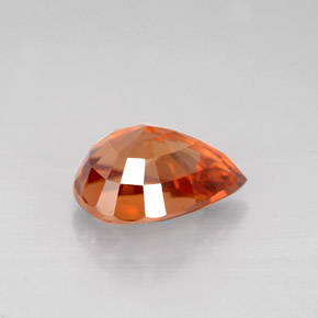 Zircão laranja natural 3,12ct, formato de pêra, VVS-VS