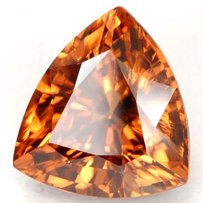 Zircão laranja natural 3,57ct, trillion, VVS-VS