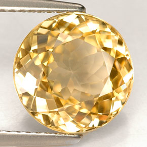 Zircão amarelo natural 6,09ct, corte redondo, VVS-VS