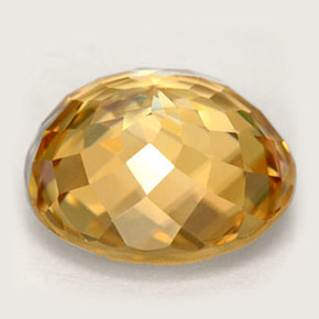 Zircão amarelo natural 6,09ct, corte redondo, VVS-VS