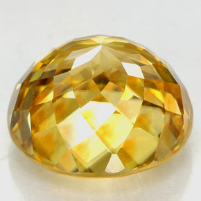 Zircão amarelo natural 6,51ct, corte redondo, VS