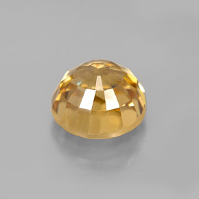 Zircão amarelo natural 6,29ct, corte redondo, VS