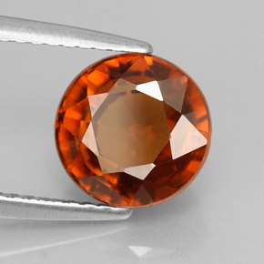 Zircão laranja natural 4,18ct, corte redondo, VS