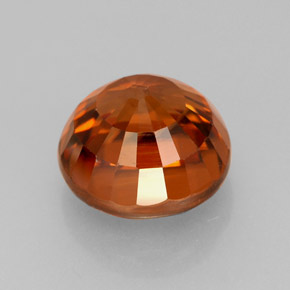 Zircão laranja natural 4,18ct, corte redondo, VS