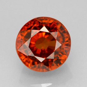 Zircão laranja natural 4,74ct, corte redondo, VVS-VS