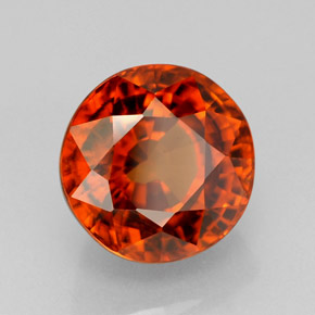 Zircão laranja natural 4,74ct, corte redondo, VVS-VS