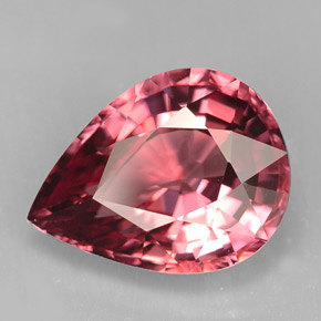 Zircão rosa natural 5,50ct, formato de pêra, VS