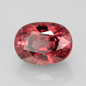 Zircão rosa natural 5,43ct, corte oval, VS