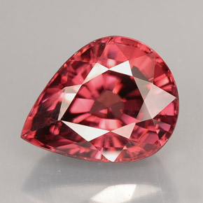 Zircão rosa natural 5,84ct, formato de pêra, VVS-VS