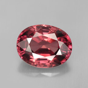 Zircão rosa natural 5,40ct, corte oval, VS