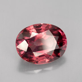 Zircão rosa natural 5,40ct, corte oval, VS
