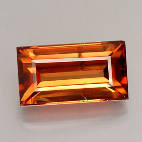 Zircão laranja natural 4,12ct, baguete, VS