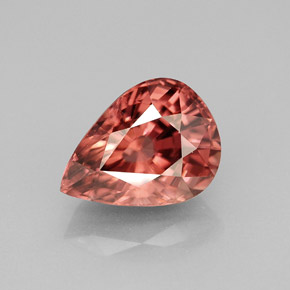 Zircão rosa natural 4,20ct, formato de pêra, VVS
