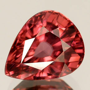 Zircão rosa natural 4,25ct, formato de pêra, VVS