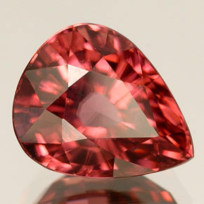 Zircão rosa natural 4,25ct, formato de pêra, VVS