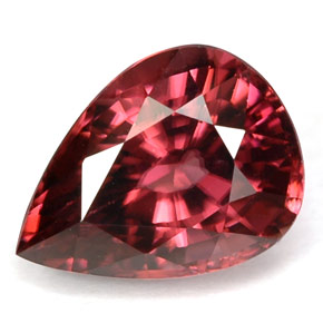 Zircão rosa natural 4,50ct, formato de pêra, VVS