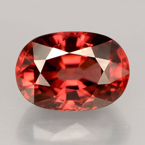 Zircão laranja natural 4,50ct, corte oval, VVS