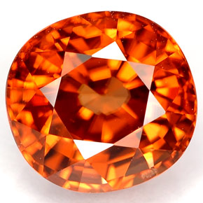 Zircão laranja natural 4,64ct, corte oval, VVS