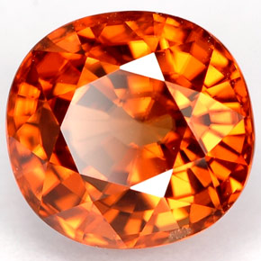 Zircão laranja natural 4,64ct, corte oval, VVS