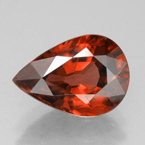 Zircão laranja natural 4,14ct, formato de pêra, VVS