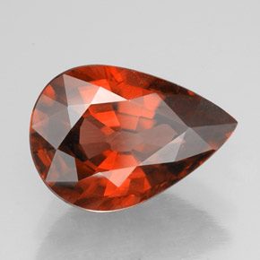 Zircão laranja natural 4,14ct, formato de pêra, VVS