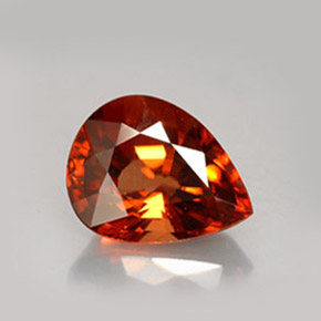 Zircão laranja natural 4,79ct, formato de pêra, VVS-VS