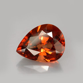 Zircão laranja natural 4,79ct, formato de pêra, VVS-VS