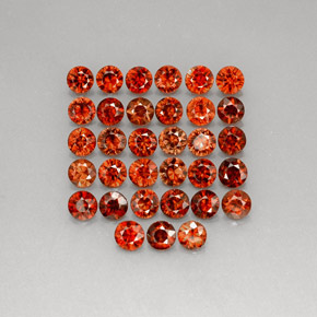Pedras preciosas de zircão laranja natural de  ct, corte redondo, VVS-VS
